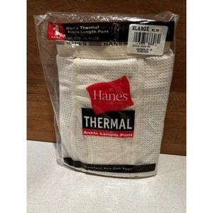 Vintage Hanes Thermal Ankle Length Pant  2003 Single Pan Cotton Blend ~ SZ XL